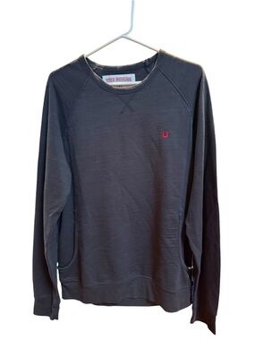 True Religion Grey Crewneck Sweatshirt with Red Logo